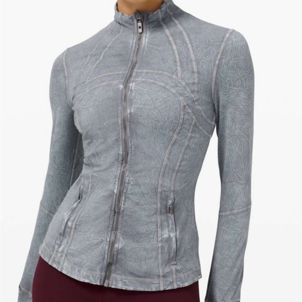 lululemon athletica Heathered Gray Textured Zip Bomber Jacket